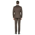 thumbnail image 3 of Porto Filo 3 Piece Brown Men's Slim Fit Suit, 3 of 3