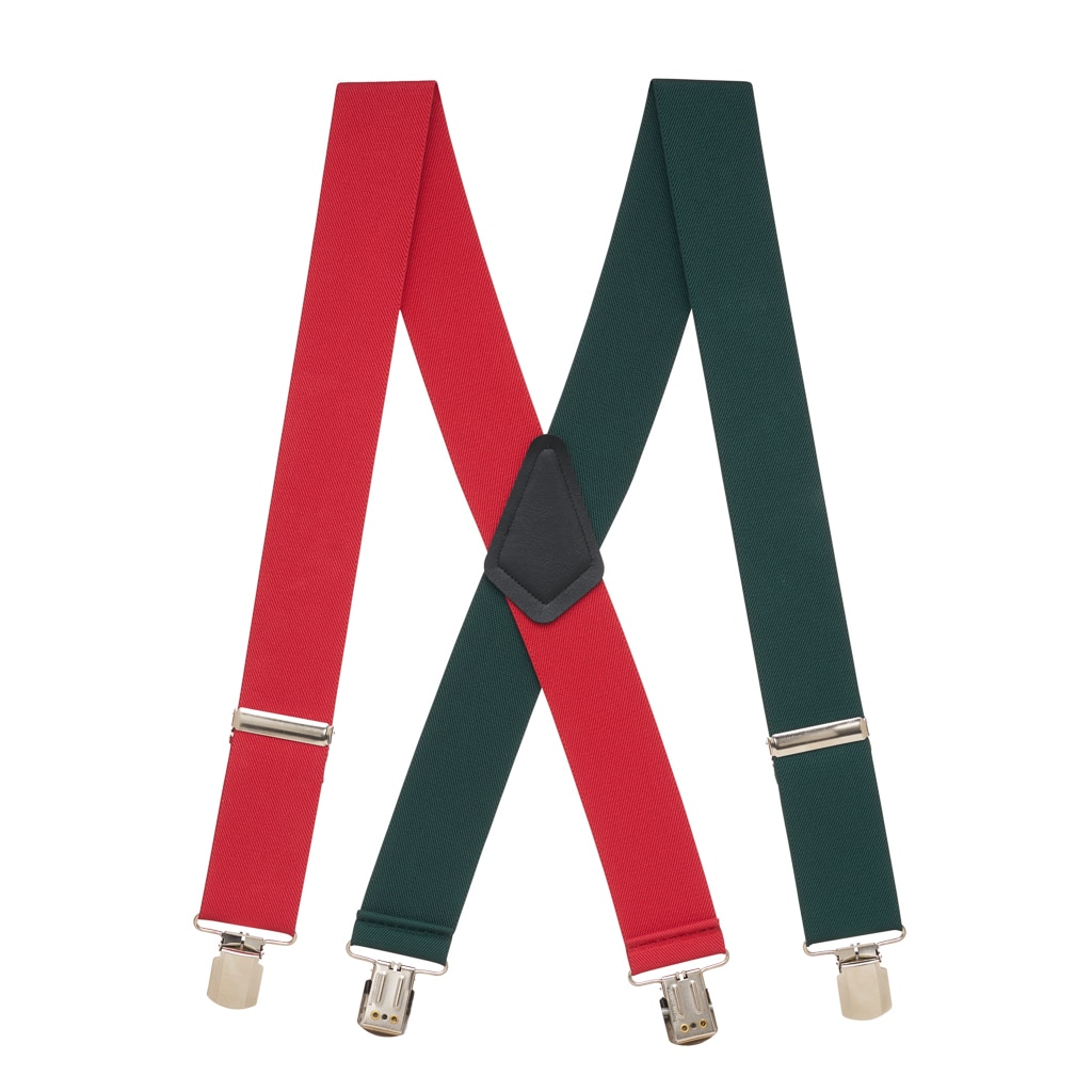 SuspenderStore Suspender Store RedGreen Suspenders, 2Inch Wide, Pin