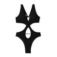 thumbnail image 5 of WREESH Womens One Piece Swimsuits Solid Color Swimwear Slim Swimsuit Bikini Straped Swimsuits Sleeveless Bathing Suits Black, 5 of 5