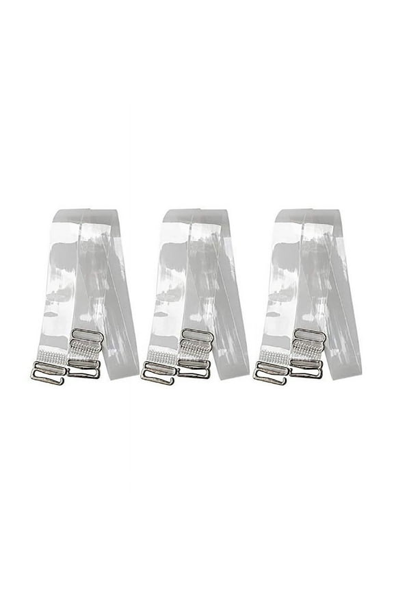 Clear Bra Strap Non-Slip Adjustable Bra Strap Soft 3 Pairs Transparent Shoulder Strap, Stainless Steel Hook Multiple Width Support, Removable Invisible Replacement Bra Shoulder Straps