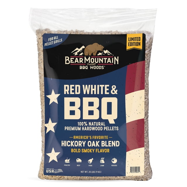 Bear Mountain BBQ Limited Edition Red White & BBQ Wood Pellets, 20 Pounds, Blue