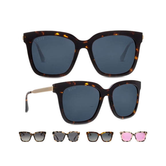 Gafas de Sol DIFF Bella Oversized Cuadradas para Mujer Ámbar Tortuga