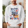 thumbnail image 5 of 4th of July Hotdog Sweatshirt Funny Dachshund Patriotic USA Crewneck for Women Men Kids Family White Sweatshirt Adult Small, 5 of 7