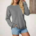 thumbnail image 2 of Splozh Chandail à Col Rond Manches Longues pour Femmes Décontracté Grande Taille Chandail à Col Rond Chandail d'Automne Tendance Chandail d'Hiver Vêtements Gris,G, 2 of 6