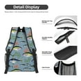 thumbnail image 4 of Goofa Various Wild Sea Fish Pattern Comfortable Student Backpack - Ergonomic Design, Durable, Water-Resistant, Multi-Compartment,Travel, and Outdoor Activities, 4 of 5