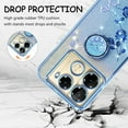 thumbnail image 4 of for Infinix Note 40 Pro Slim Case, Crystal Bling Clear Glitter Sparkle Diamond Flowers Floral Design Soft Silicone Cover with Ring Kickstand for Infinix Note 40 Pro HSF-Blue, 4 of 15