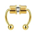 thumbnail image 2 of Opvise Nose Ring Reusable Non Piercing Alloy Fake Magnetic Horseshoe Nose Ring for Party, 2 of 8