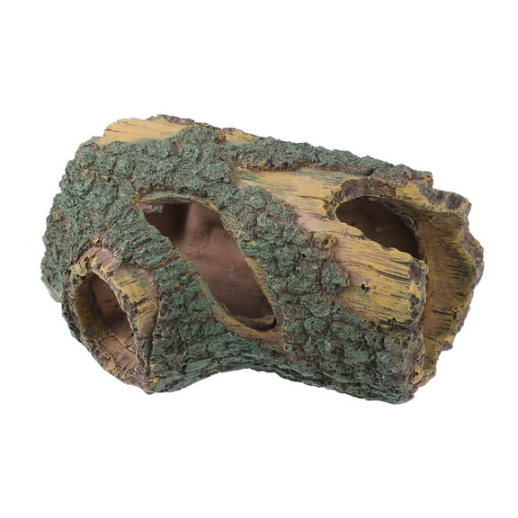 Unique Bargains Aquarium Hollow Tree Trunk Ornament Resin Accessories Brown 5.51"x3.74"