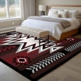 thumbnail image 5 of Red Pattern Retro Bohemian Washable Living Room Rugs 8'x10', Square Abstract Geometric Low Pile Throw Large Area Rug Non-Slip Sturdy Edge Binding Carpet for Bedroom Dining Room Office, 5 of 9