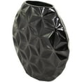 thumbnail image 5 of CosmoLiving by Cosmopolitan Aluminum Modern Bud Shape with Geometric Pattern Decorative Vase, 12"W x 11"H with Glossy Black Finish, 5 of 7