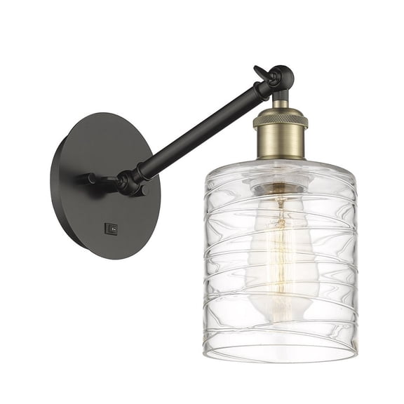 317-1W-BAB-G1113-LED-Innovations Lighting-Caledonia - 1 Light Wall Sconce In Industrial Style-11.38 Inches Tall and 5.3 Inches Wide Black Antique