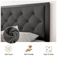 thumbnail image 4 of Einhomn Full Size Platform Bed Frame with Linen Upholstered Headboard, 12" Underbed Space, Metal Slat Supported, 4 of 9