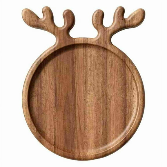 Wood Christmas Tray Tree Fruit Bowl Home Snack Plate Candy Dish Melon Seeds Dried Pizza L