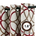 thumbnail image 3 of PrimeBeau Thermal Insulated Geo Pattern Grommet Panels, 52" x 63" Inch, Taupe & Red, 3 of 5