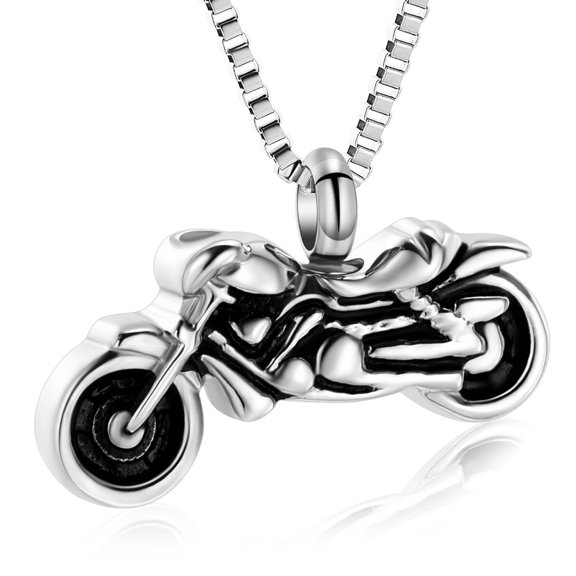 Motorcycle Urn Necklace for Ashes Cremation Jewelry for Human / Pet Cremation Necklace Ashes Keepsake Memorial Pendent