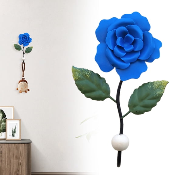 Creative Resin Wall Hooks Wall Mounted Art Flower Hook Hand Painted Hanging Coat / Hat /Key/ Towel Hooks
