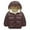 Coffee, variant on REDARER Baby Toddler Padded Hooded Jacket Boys Girls Winter Coat Insulated Plush Lined Outerwear Warm Clothing,Size:3-4 Years