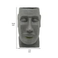 thumbnail image 5 of Benzara BM238150 13 Pouces Moai Tête Planteur de Résine Design avec Ouverture Ronde Gris - 16.93 x 10.04 x 5.5, 5 of 5