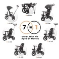 thumbnail image 3 of XJD 7 in 1 Tricycle for Toddlers, 2-4 Years Kids Foldable Tricycle with Adjustable Seat and Push Handle, Black, 3 of 8