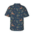 thumbnail image 3 of Daiia Cartoon Deers Hawaiian Shirt for Men Gentle Cotton Regular Short Sleeve Casual-XX-Large, 3 of 9