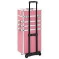 thumbnail image 6 of vidaXL Make-up Trolley Aluminum Cosmetic Beauty Case Suitcase Pink/Silver, 6 of 15