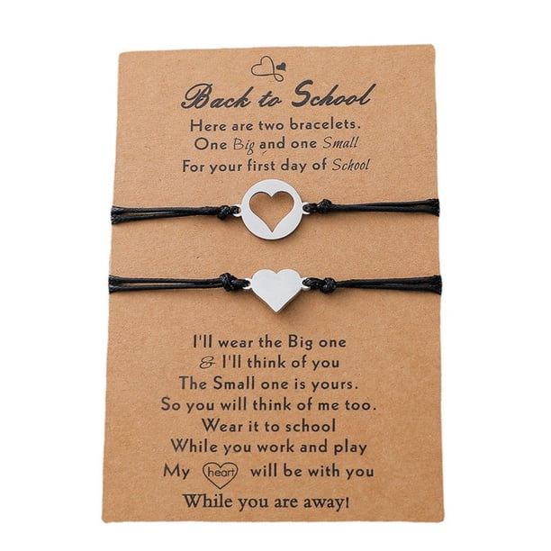 Pulseras De Corazón Ahuecadas De Acero Inoxidable, Pulsera De Madre E Hija, Pulseras A Juego De Acero Inoxidable 2 Unids/Set Scienceny AP005986-00