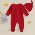 thumbnail image 5 of MHZLDYZ Newborn Boy Outfits Newborn Infant Baby Boys Girls Footie Romper Solid Zipper Jumpsuit Baby Home Wear Outfit With Hat Newborn Baby Girl Clothes Newborn Baby Boy Clothes (Red,70), 5 of 6