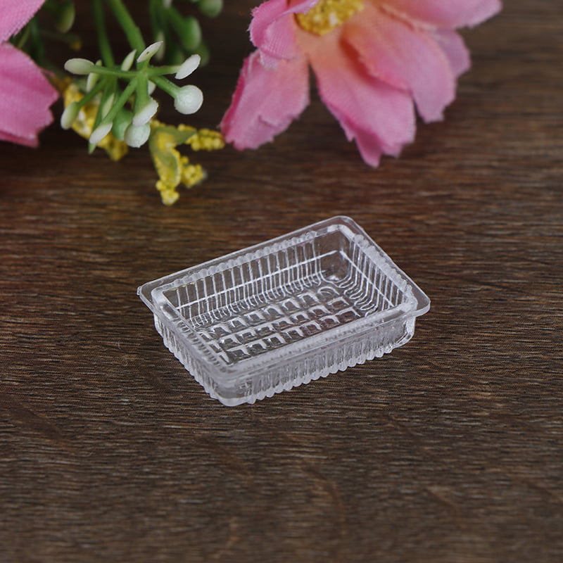 2Pcs1:12Dollhouse miniature accessories resin tray simulation food plate toys GN 