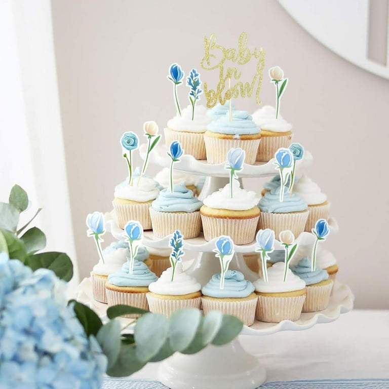 Confezione da 20 decorazioni per cupcake con scritta It's a Boy, per baby shower, ciuccio, tutina con glitter, per baby shower, compleanni, genere