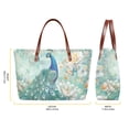 thumbnail image 3 of ZUXONGSY Peacock Butterfly Flower Print 2 PCS Purse and Wallet Set for Women Lightweight Top Handle Bag Satchel Handbags Top Handles Work Bag with PU Purses for Work Business, 3 of 5