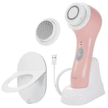 Spa Sciences NOVA - Sonic Facial Cleansing and Exfoliating Device with Antimicrobial Brush Bristles, Serum Infuser for Men & Women
