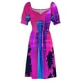 thumbnail image 4 of Synthwave Neon City: Miami Vice Sleeveless Dress beach outfits for women elegant party dress for women 2024, 4 of 6