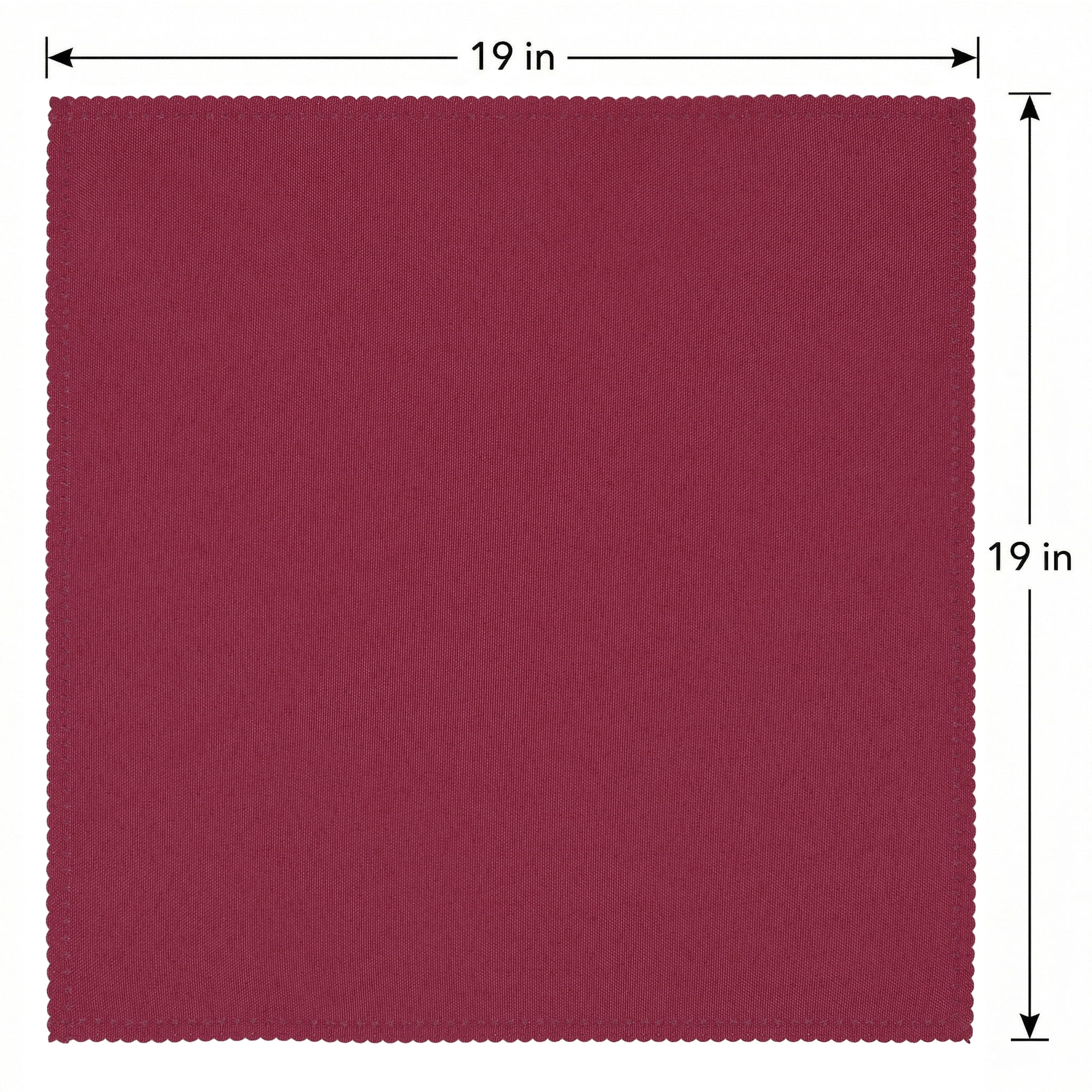 Unique Bargains 12Pcs Polyester Washable Cloth Napkins Wine Red 19x19inch