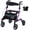 Purple, variant on Lightweight All Terrain Rollator Walker for Elderly, Foldable Walking Aid with 17 Inch Big Seat, Height Adjustable Frame & Anti-Slip Rubber Wheels, 350 Lbs Weight Bearing Grey