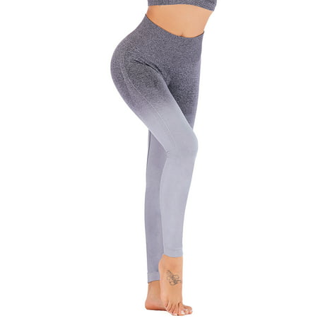 Yoga Leggings for Womens Gradient Color Pants High Quality Stretch Fitness Sports Gym High Waist Pants Work Out Excersice