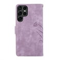 thumbnail image 6 of Mantto for Samsung Galaxy S23 Ultra Embossed Pattern Wallet Case with Wrist Strap, Premium Retro PU Leather Magnetic Flip Kickstand Function Credit Card Holder Shockproof Slim Phone Case,Purple, 6 of 7