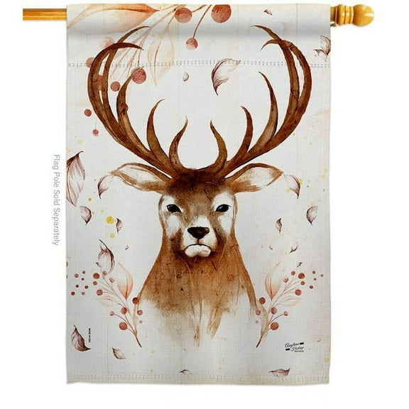 Angeleno Heritage H137601-BO My Deer Animals Wildlife 28 x 40 in. Double-Sided Decorative Vertical House Flags for Decoration Banner Garden Yard Gift