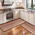 thumbnail image 3 of Kitchen Rugs Sets Of 2,Brown Geometric Striped Pattern Anti Fatigue Kitchen Mat Rugs Non Slip Washable,Decorative Kitchen Floor Mats for Kitchen,Sink,Laundry,17"x47"+17"x47", 3 of 5