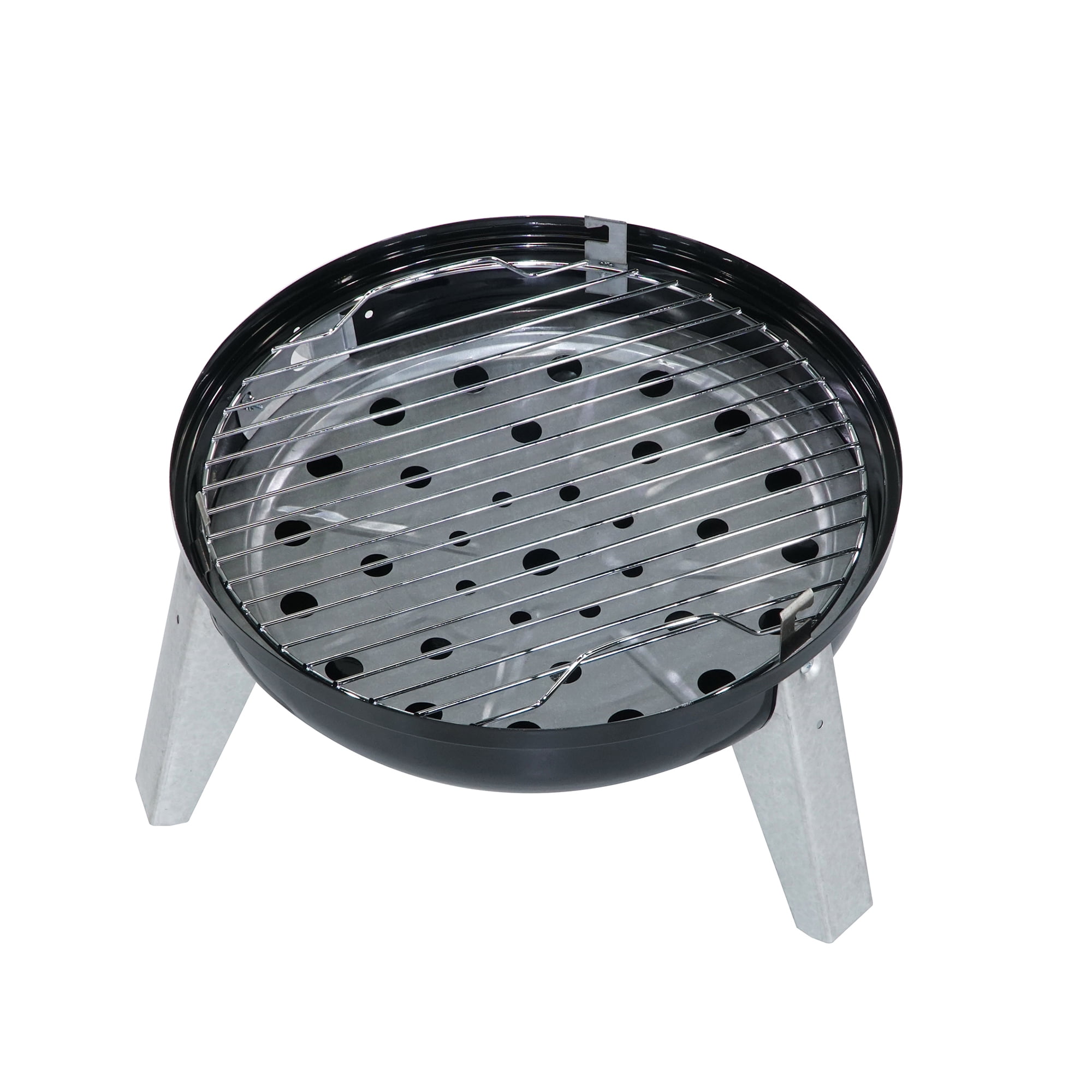 Americana Lock 'N Go Portable Steel Charcoal Grill, 176 Sq. In. Cooking Area, Black