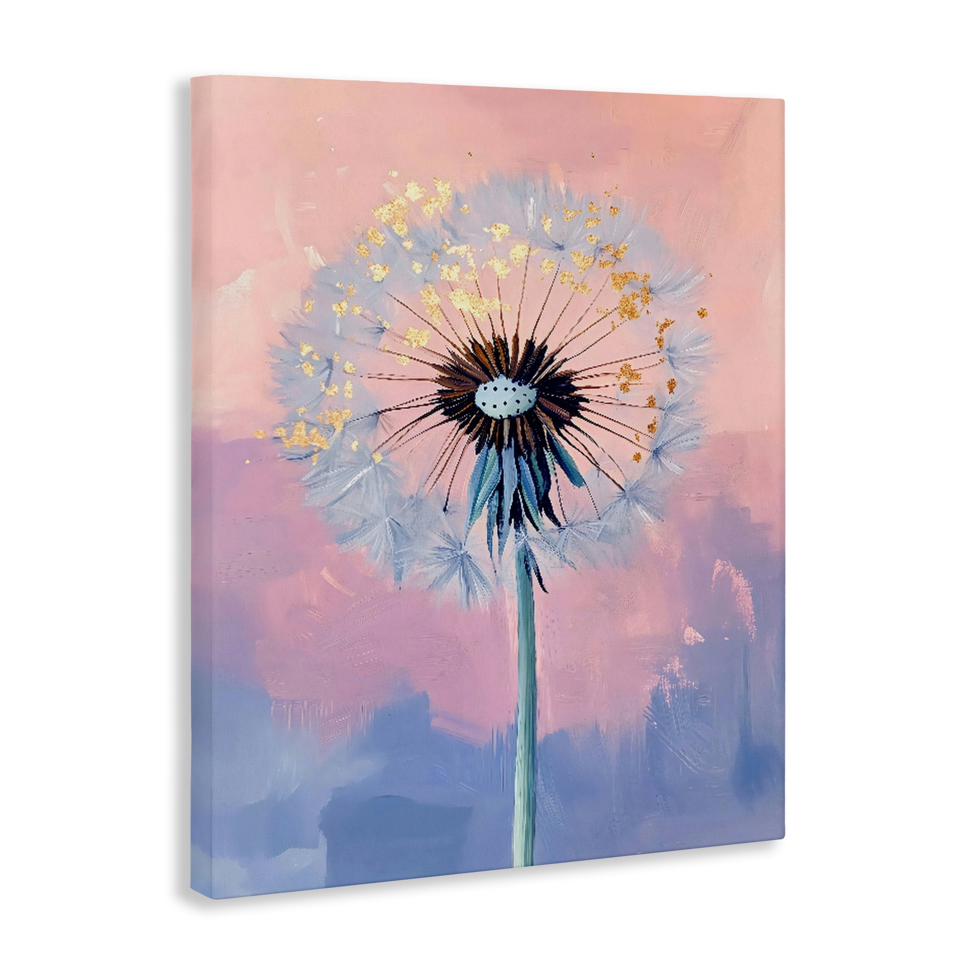 Stupell Industries Pastel Dandelion with Gold Seeds Canvas Wall Art, design by The Prints Vibe