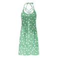 thumbnail image 4 of Summer Savings Clearance!Viikei Women's Casual Pocket Short Sleeve Dress,Women Summer Dresses Beach Lace Panel Print Sleeveless Casual Loose Tank Dress Green XL, 4 of 5