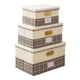 thumbnail image 1 of 3 cubos de almacenamiento con tapas, cajas de almacenamiento plegables de lino y algodón con tapas, Abody Gris, 1 of 7