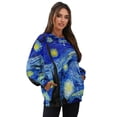thumbnail image 7 of Xoenoiee Starry Night Print Womens Oversized Sweatshirts Crew Neck Pullover Long Sleeve Tops with Pockets Split Fall Fashion Outfits 2025 Clothes, Size S, 7 of 7