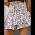 thumbnail image 4 of Mini Shorts de Cintura Alta con Volantes para Mujer Bonitos Shorts Cortos Escalonados con Shorts Debajo S, 4 of 7