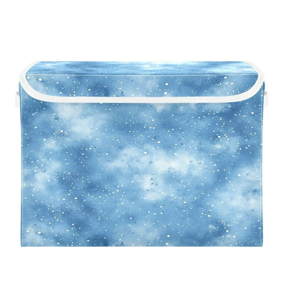 Storage Box With Lid 16.5x12.6x11.8In Foldable Stacked Household Storage Box Dark Blue