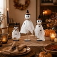 thumbnail image 4 of Halloween Wooden Tabletop Decor Set - 3 Piece Ghost Signs with Wooden Base for Tiered Tray, Fall Seasonal Home Decorations, Halloween Party Table Centerpiece, 4 of 7