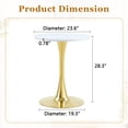thumbnail image 4 of Miekor Furniture Round Dining Table, 23.6" Circle Tulip Table with Thickened Tabletop & Metal Pedestal, Mid Century Modern Bistro Table for Kitchen, Small Places, Living Room, Cafe (White) No.2751, 4 of 8