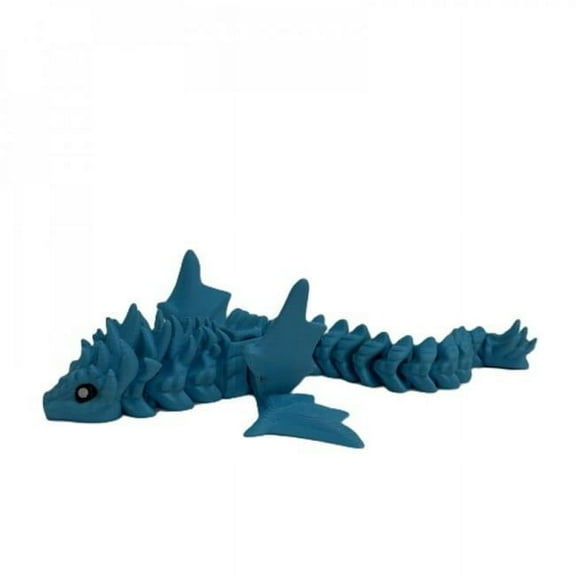 MDR Trading Inc. SC-105.75.734 3D Printed Blue Dragon With Bi-Fold Wings Figurine