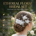 thumbnail image 2 of MIALLO White Fabric Flower Hair Comb and Hair Pins Set, Elegant Handmade Pearl & Crystal Headpiece for Prom, Weddings and Daily Wear, 2 of 6