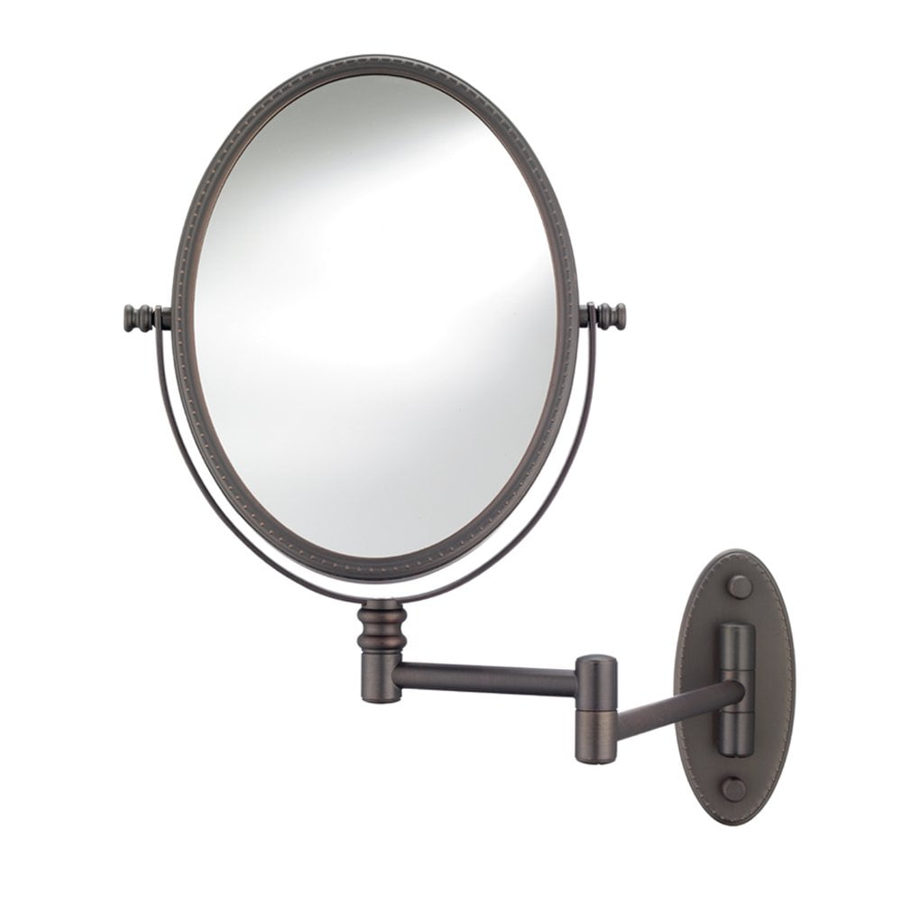 Conair Beaded Oval Wall Mount Mirror in Oil Rubbed Bronze with 1X / 7X